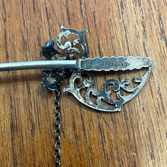 Victorian Sword Jabot Pin - Sterling Silver - Picture 8 of 9